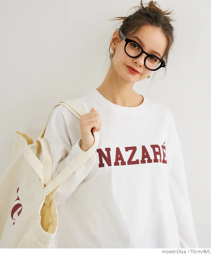 日本 COCA - 圓領印花長版薄長袖上衣-印花E款