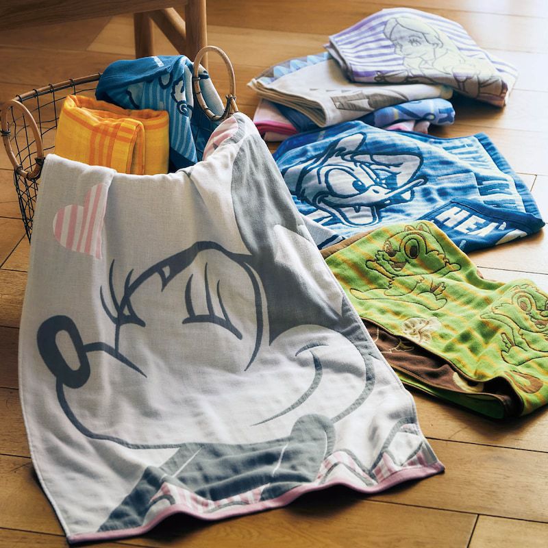 日本千趣會 - 日本製 迪士尼純棉三重紗今治浴巾-瑪麗貓-粉紅 (60×100cm)