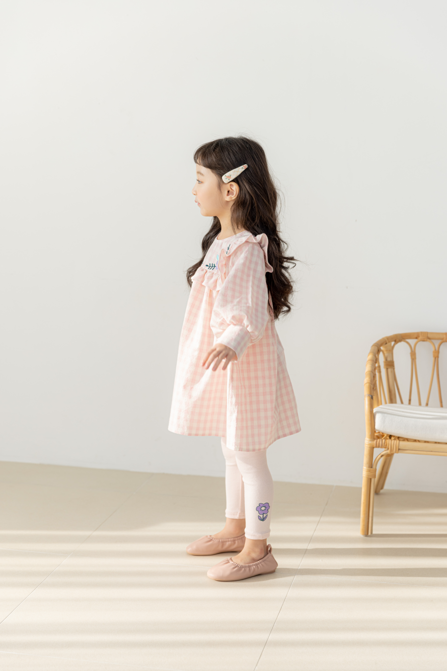 韓國 Orange Mom - 一朵花內搭褲-粉紅