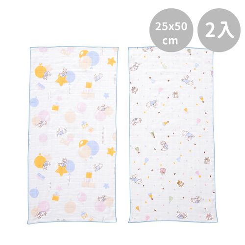 比得兔天絲紗布澡巾 25x50cm 2入 網路獨家(沐浴巾 拍嗝巾 紗布巾 口水巾)