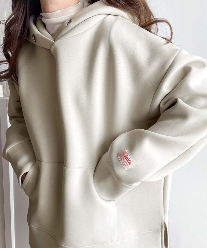 日本 Classical Elf - Java 舒適空氣棉長袖帽T-淺杏棕