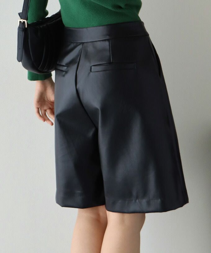 日本 BLUE EAST - 定番時尚簡約皮褲-可可棕