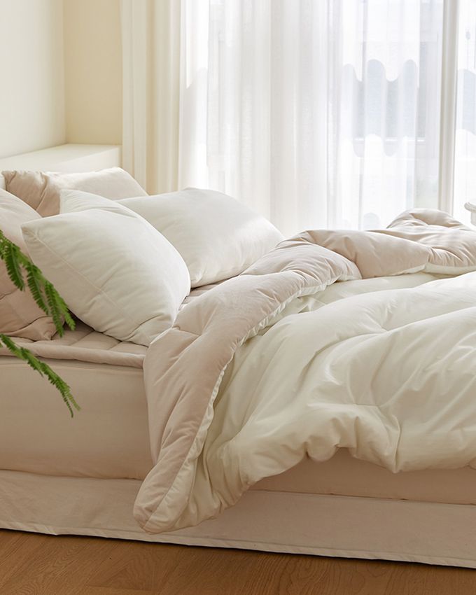 韓國 Maatila - 飯店級雙面超細纖維抗菌棉被-燕麥色