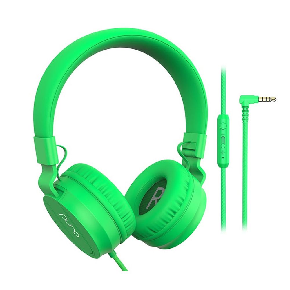 PURO SOUND LAB - PuroBasic 兒童耳機-附麥克風-綠色 (18 x 16.5 x 7.5 cm)