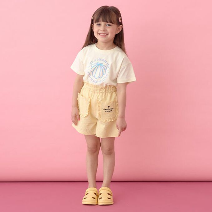 日本 Lycee mine - 100%棉 柔軟印花T恤-粉橘