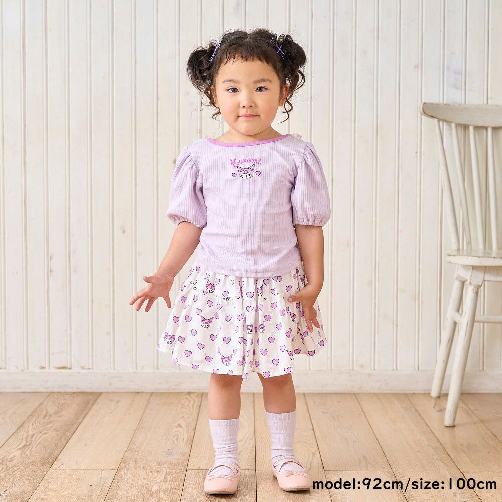 日本 ma lalumiere store - 三麗鷗聯名 背交叉澎澎短袖上衣-酷洛米-紫