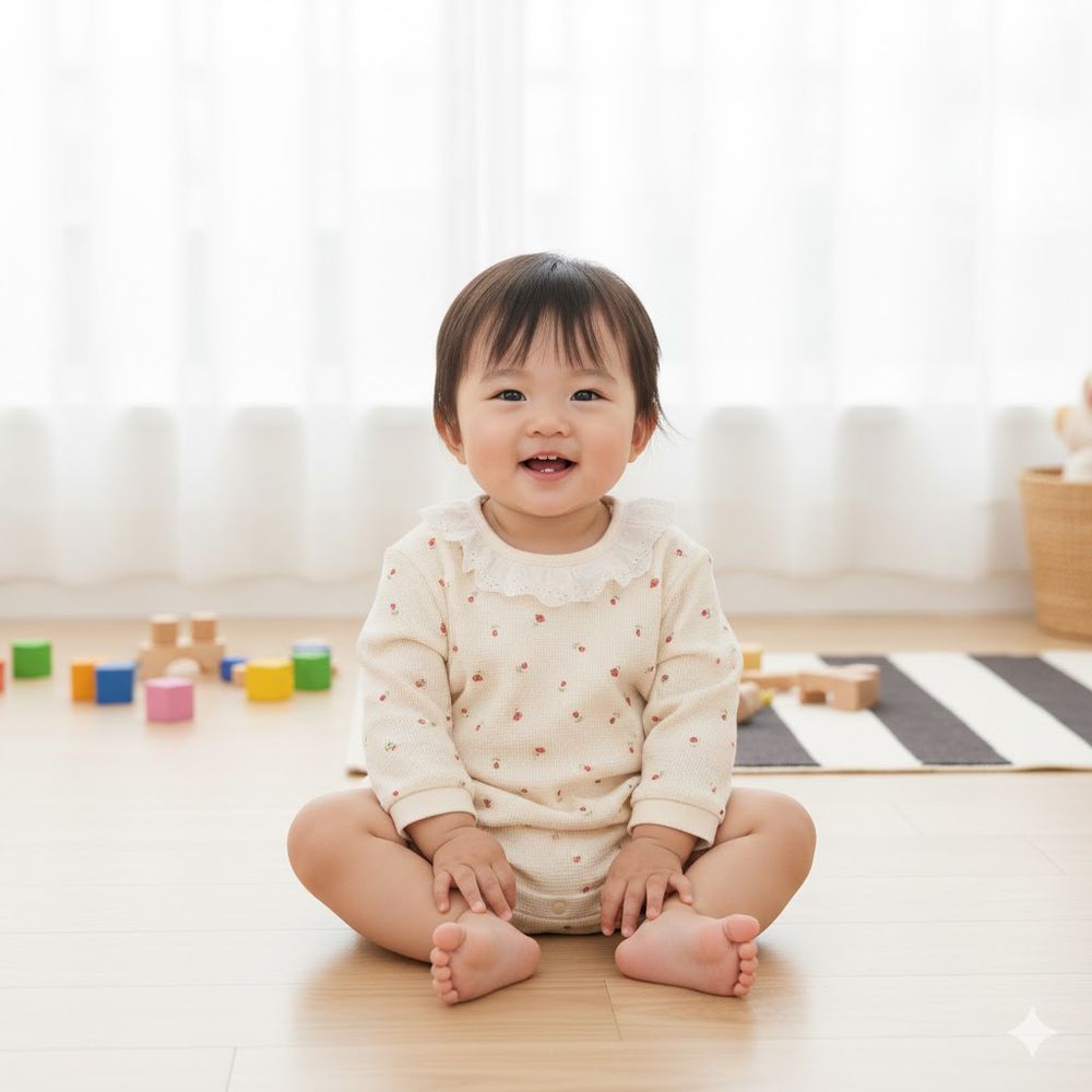 長袖外出包屁衣-滿版印花-白色