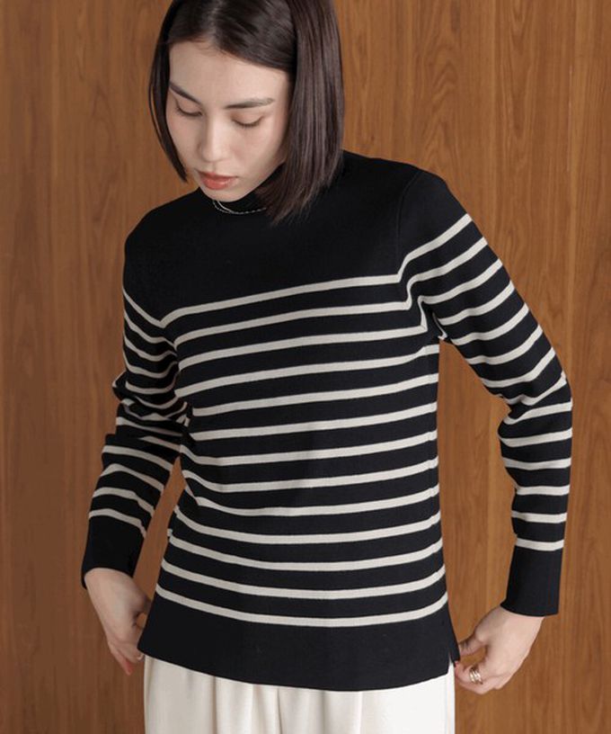 日本 Bab - 俐落感簡潔小立領針織上衣-卡其杏