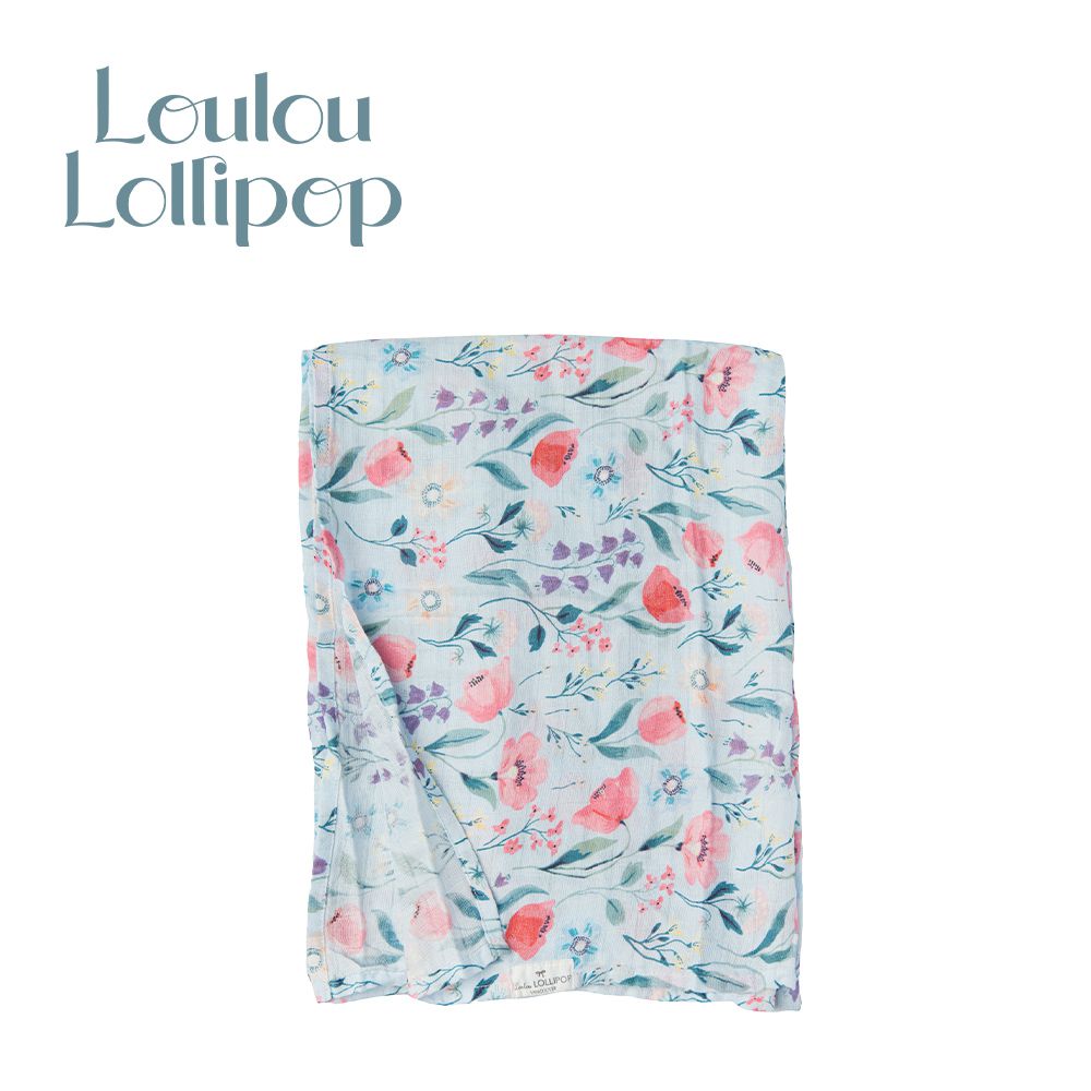 Loulou Lollipop - 竹纖維透氣包巾-主題款 - 藍色風鈴 (120x120 cm)