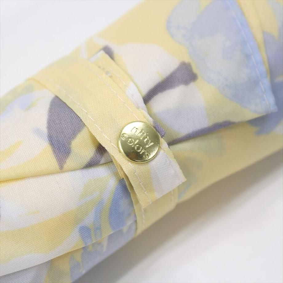 日本 nifty colors - 抗UV輕量 晴雨兩用折疊傘-法式花舞-薄荷綠 (直徑98cm/191g)