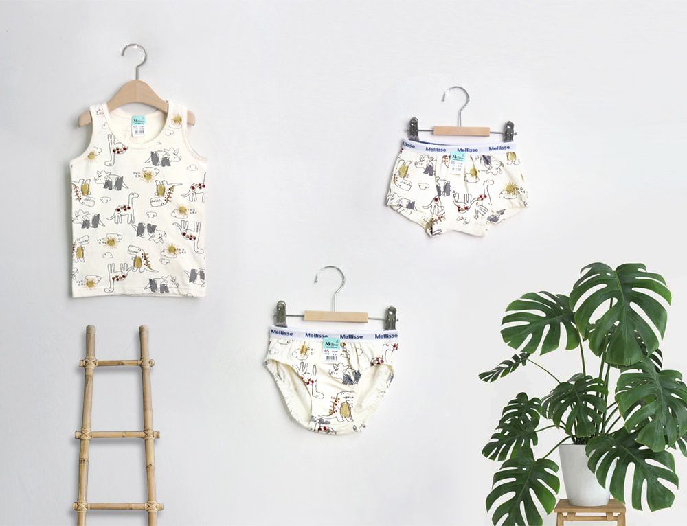 韓國 Mellisse - 純棉小背心(男寶)-塗鴉恐龍