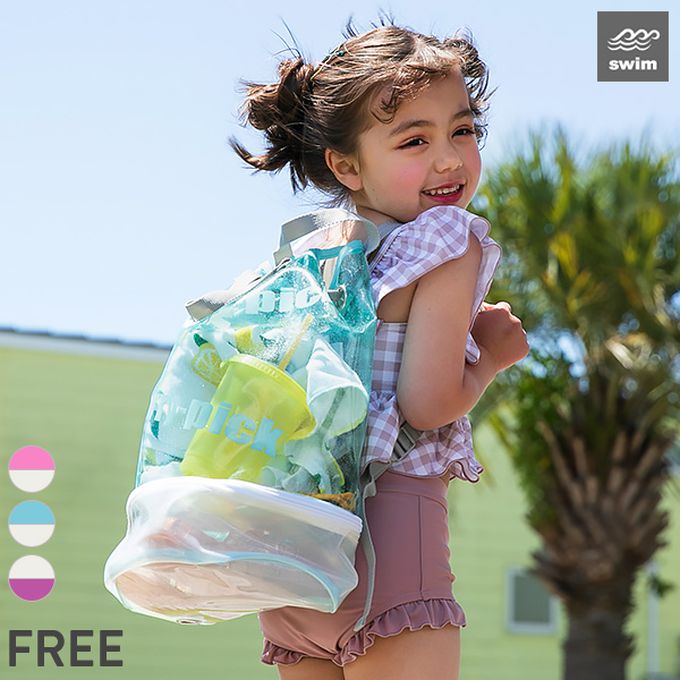 日本 devirock - 繽紛透亮防水分層便利游泳背包/水桶包-粉紅 (40x26x16.5cm)