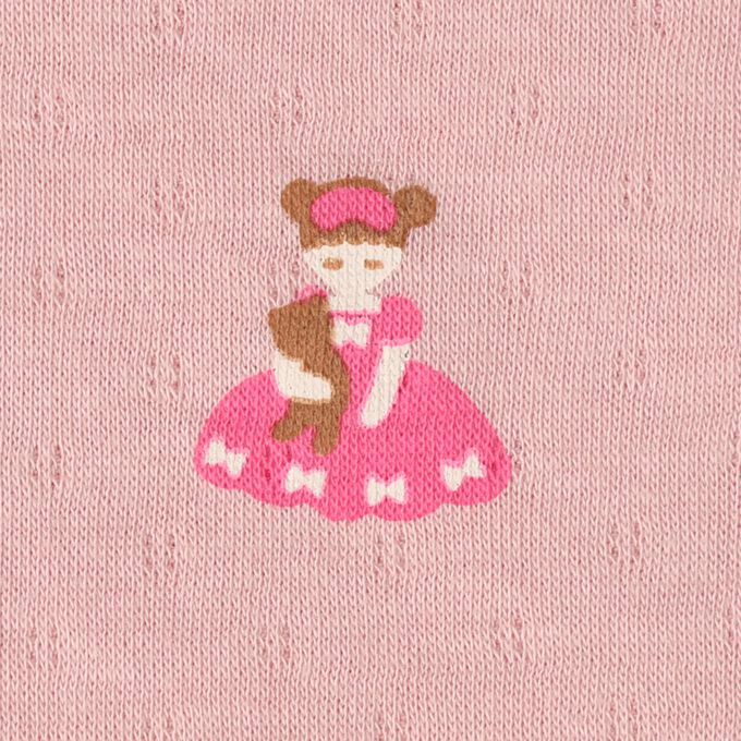 akachan honpo - 長袖圓領上衣2件組-蓬鬆棉 公主&香水-紅色