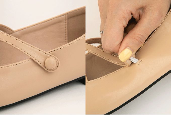 韓國 PINKELEPHANT - 心動交叉瑪莉珍包鞋(1cm)-象牙白