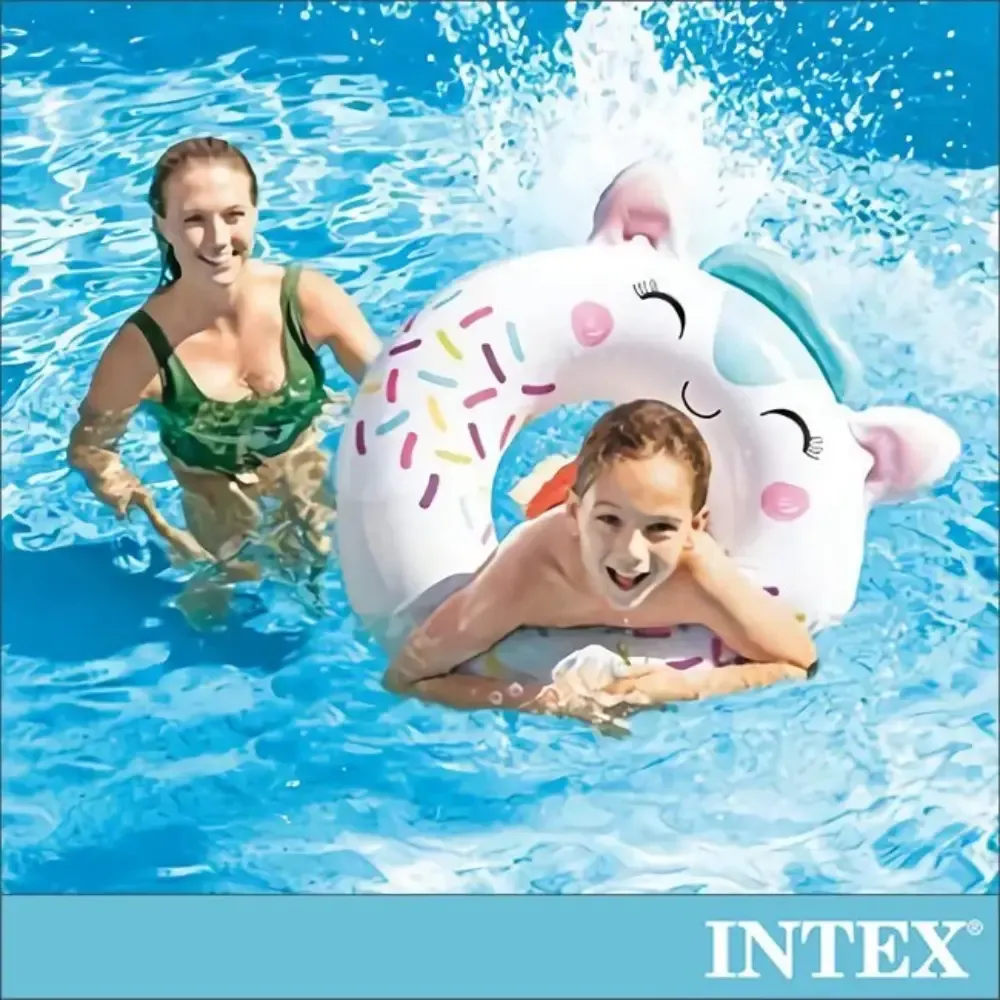 INTEX - 可愛動物造型泳圈-適用8歲以上(59266)-貓咪