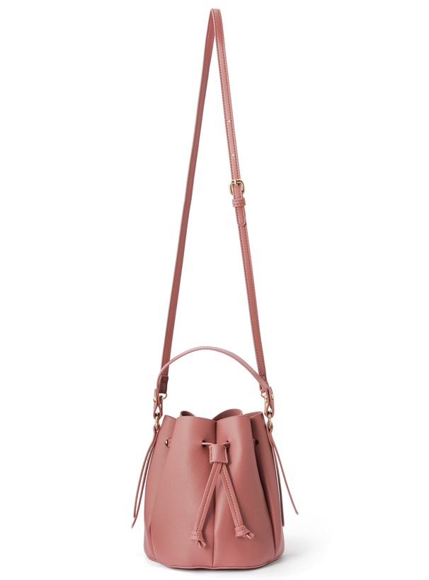 日本 GRL - 皮革抽繩水桶包/手提包-身可可 (F)