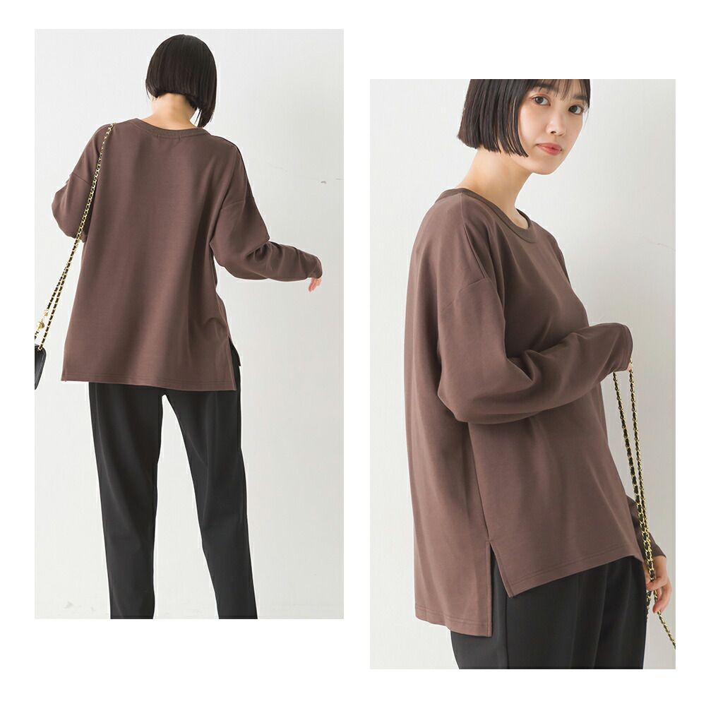 日本 OMNES - ＋3℃蓄熱彈性薄長袖上衣-黑