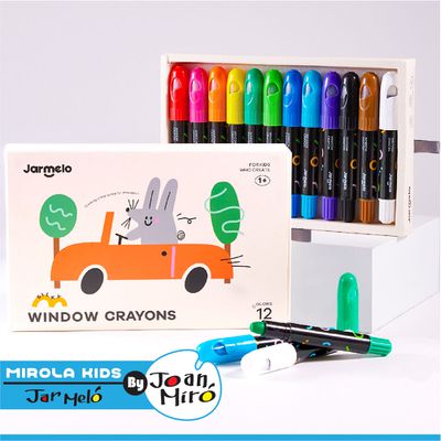 JarMelo 原創美玩 - 玻璃彩繪絲滑蠟筆(12色) JA96710