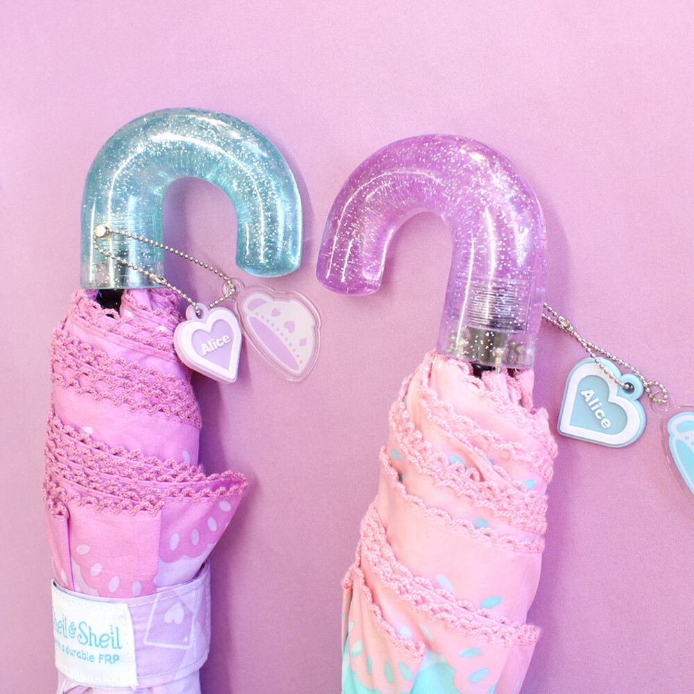 日本中谷 - 輕量透明窗兒童雨傘/折疊傘-格紋夢遊-粉紫 (50cm(身高115-125cm))