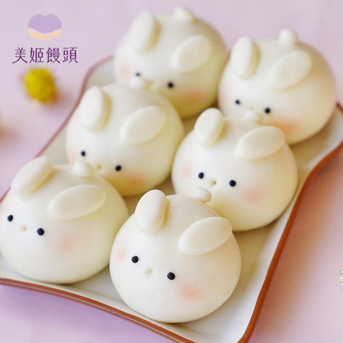 美姬饅頭 - 發財兔鮮乳造型奶黃包-50g*6顆