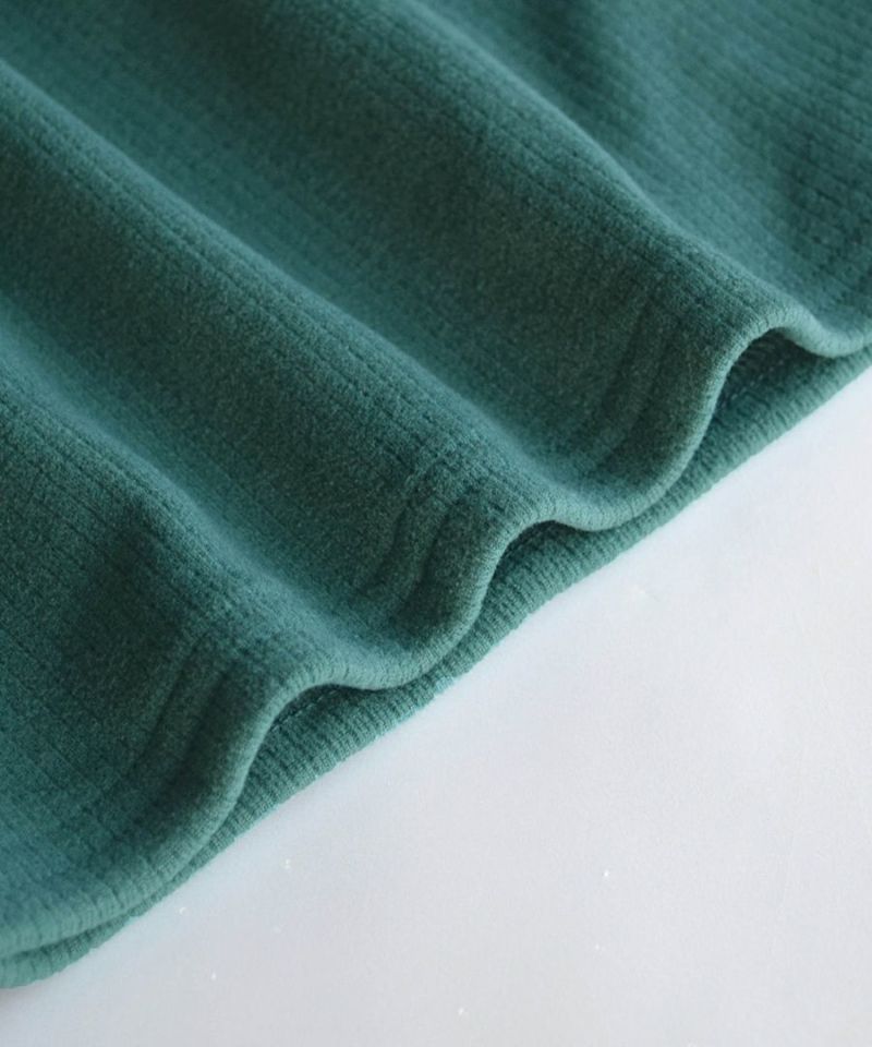 日本 zootie - 舒膚羅紋彈性刷毛薄長袖上衣-圓領-祖母綠