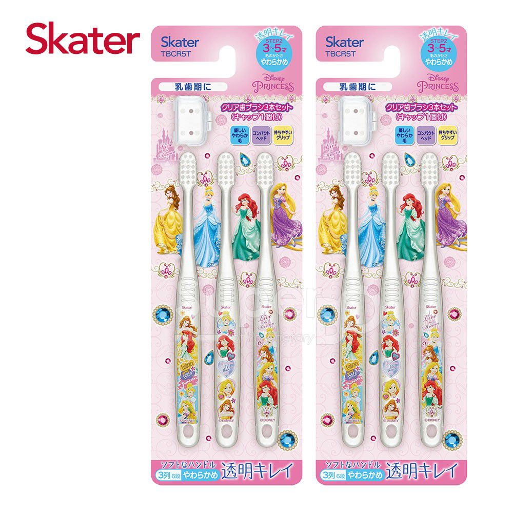 日本 SKATER - 兒童牙刷(3-5歲)組合 共6支-迪士尼公主