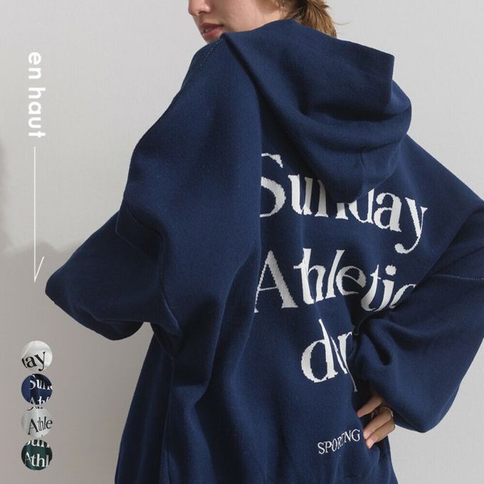 日本 Lupilien - Sunday休閒寬大版型針織帽T-灰