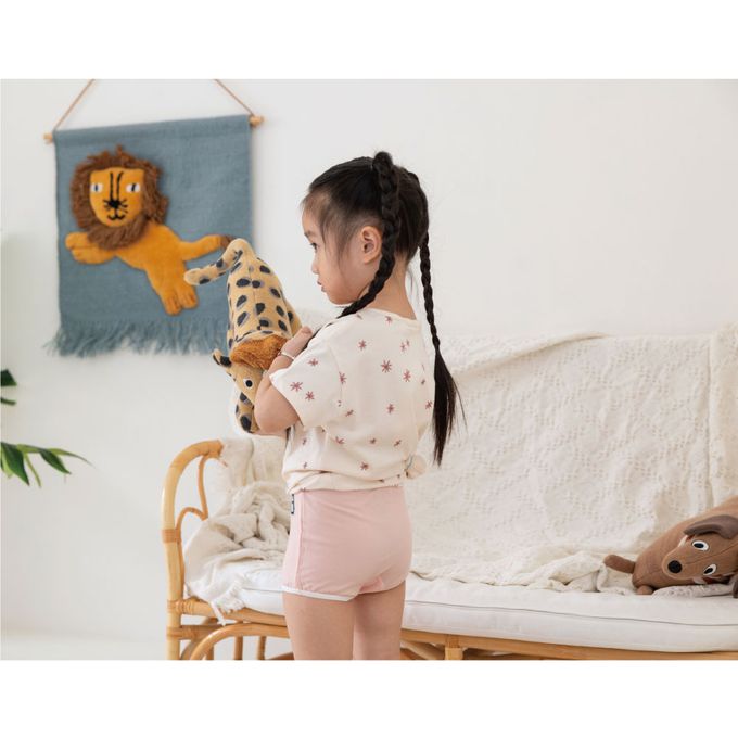 貝柔 Peilou - 天絲棉舒膚平衡童女平口褲-貼布繡-企鵝-橘