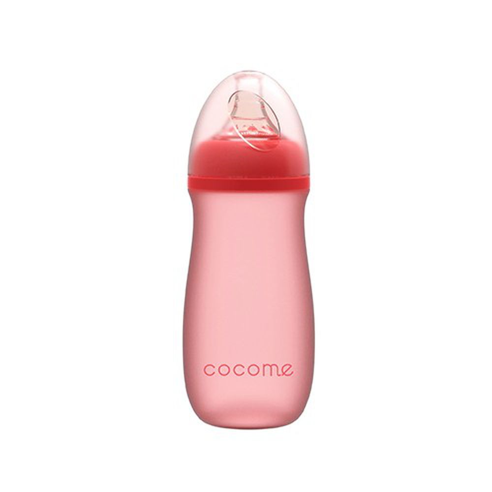 cocome 可可萌 - 防爆感溫晶鑽寬口玻璃奶瓶-粉紅色 (L [6個月起])-260mL