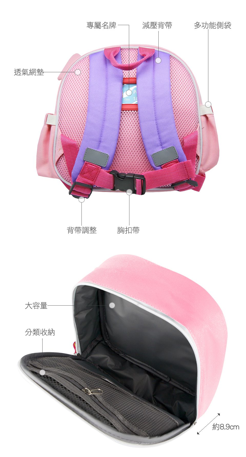 MARCUS＆MARCUS - 動物樂園兒童保溫野餐背包-粉紅豬