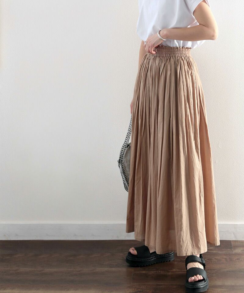 日本 Classical Elf - 100%棉 超修身垂墜感長裙-檸檬黃