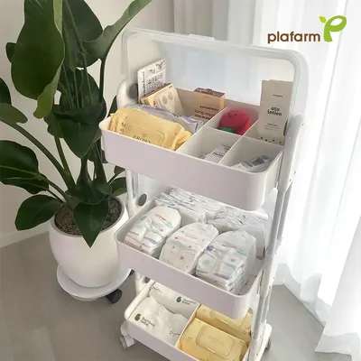 Plafarm 移動式收納推車｜掀蓋防塵、三層收納、分隔超整齊