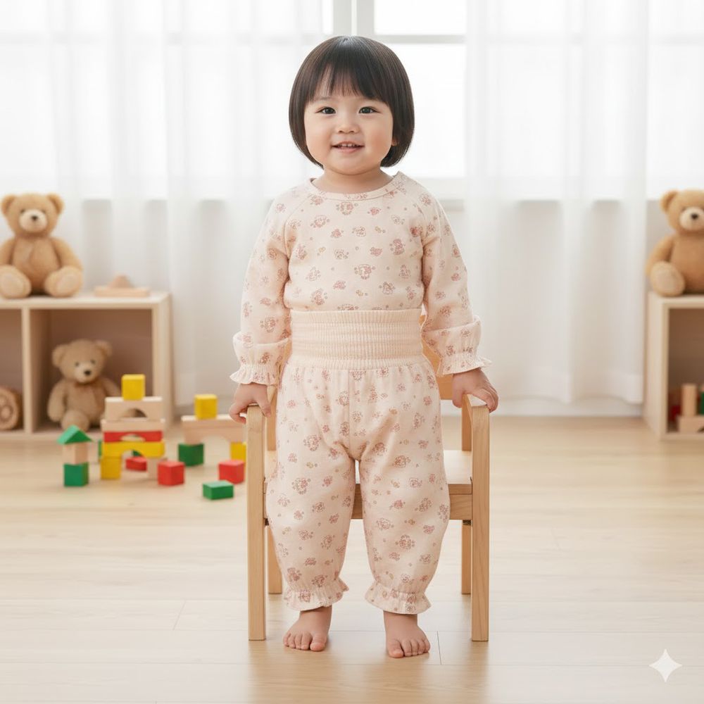 長袖家居服 套頭式-穿衣練習 夢幻兔子-橘色