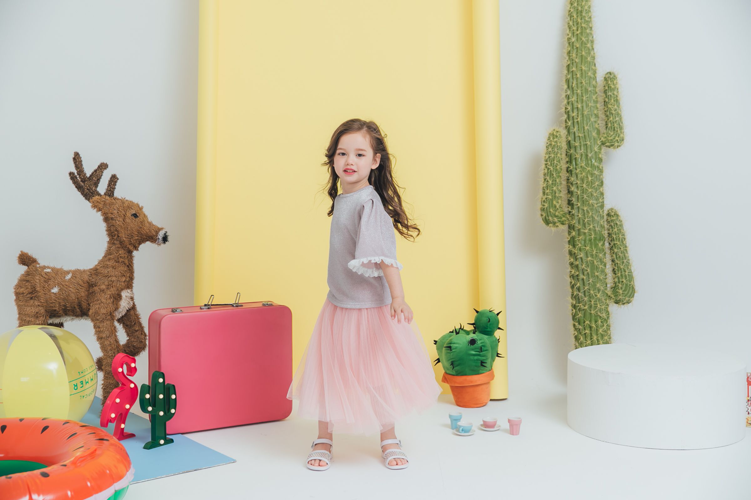 Peachy - 北鼻款*獨家訂製綿柔法式浪漫三層蓬紗裙-三層蓬版-蜜桃粉