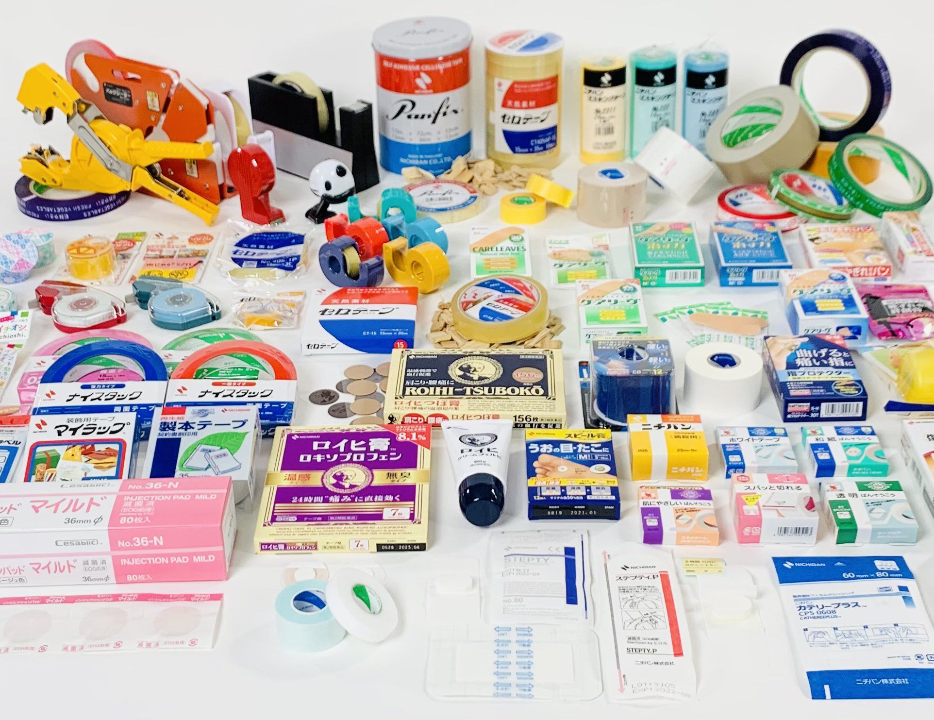 日本文具 NICHIBAN - 日本製 繽紛安全膠帶切割台(含透明膠帶*1個)-企鵝-薄荷綠-膠帶規格(15mm適用)