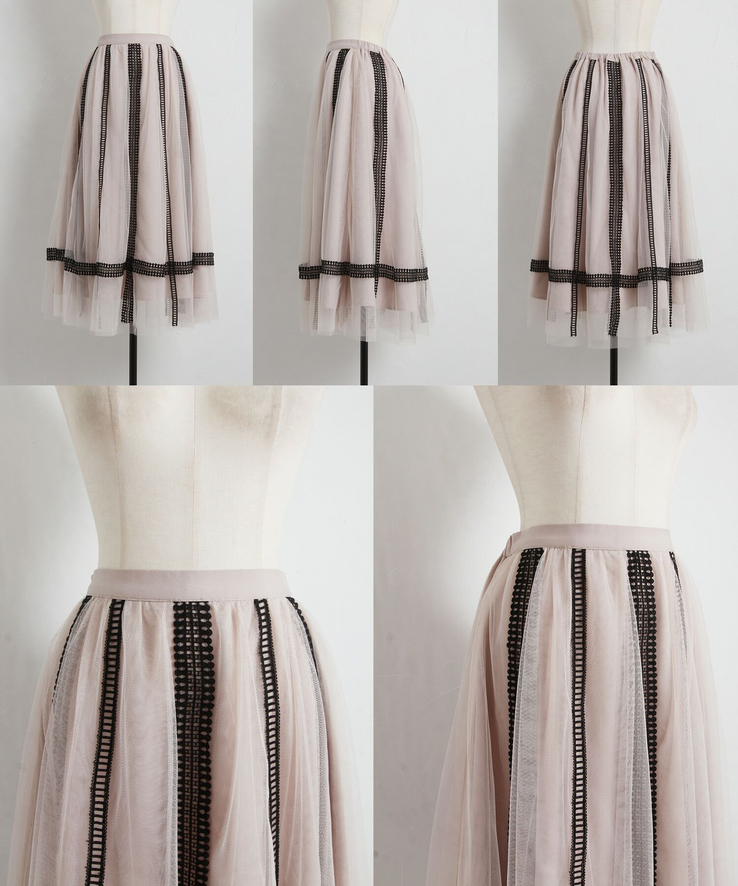 日本 tocco-closet - 夢幻優雅層次紗裙-冰河灰