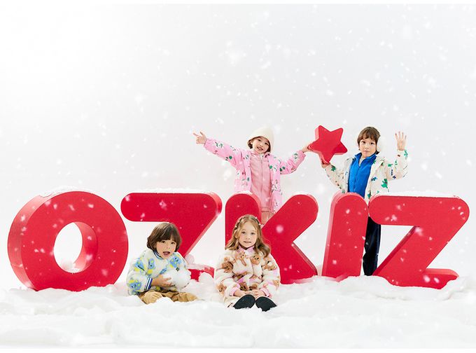 韓國 OZKIZ - 保暖毛絨絎縫內裡棒球外套-咖啡兔