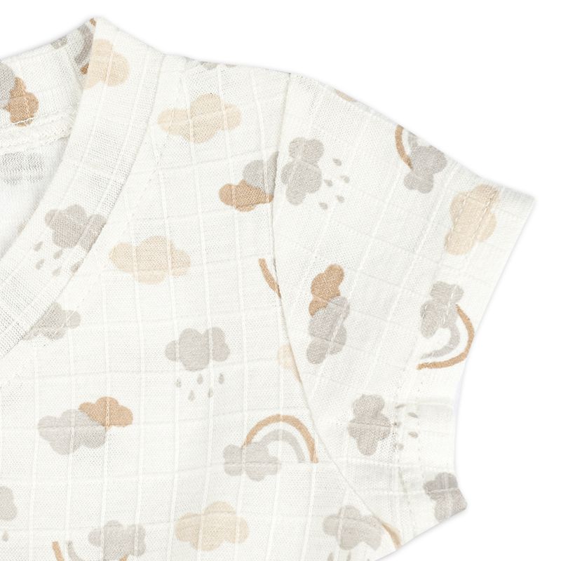 akachan honpo - 涼爽短袖兔裝-雲朵-淺卡其色