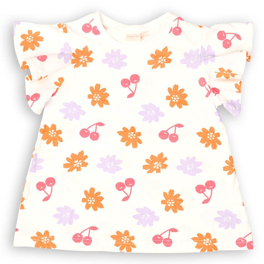 短袖T恤-滿版印花-橘色