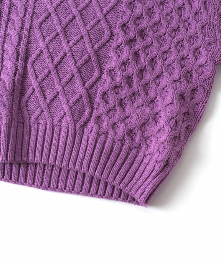 日本 apres les cours - 耀眼色麻花針織上衣(可機洗)-芥末黃