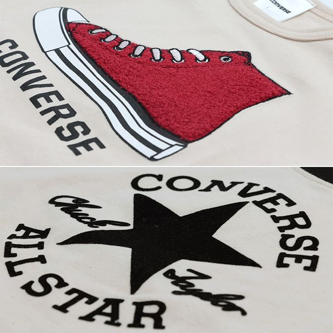 日本 Chil2 - CONVERSE聯名 薄長袖上衣-高筒球鞋-酒紅