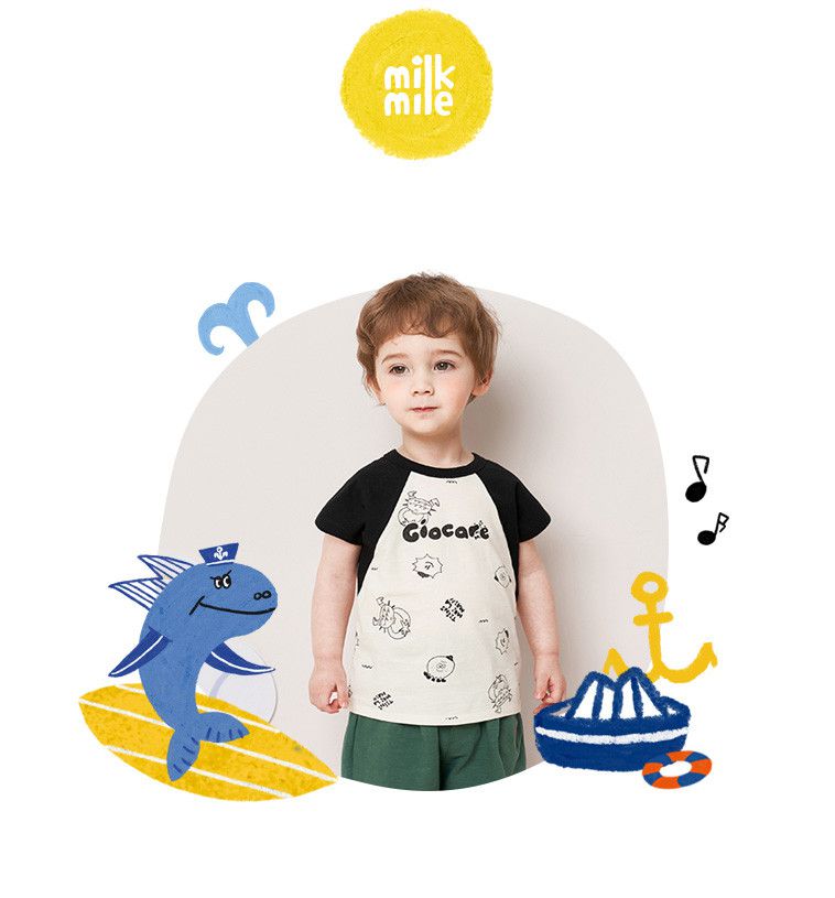 韓國 milk mile - 童趣原子筆塗鴉上衣-黑