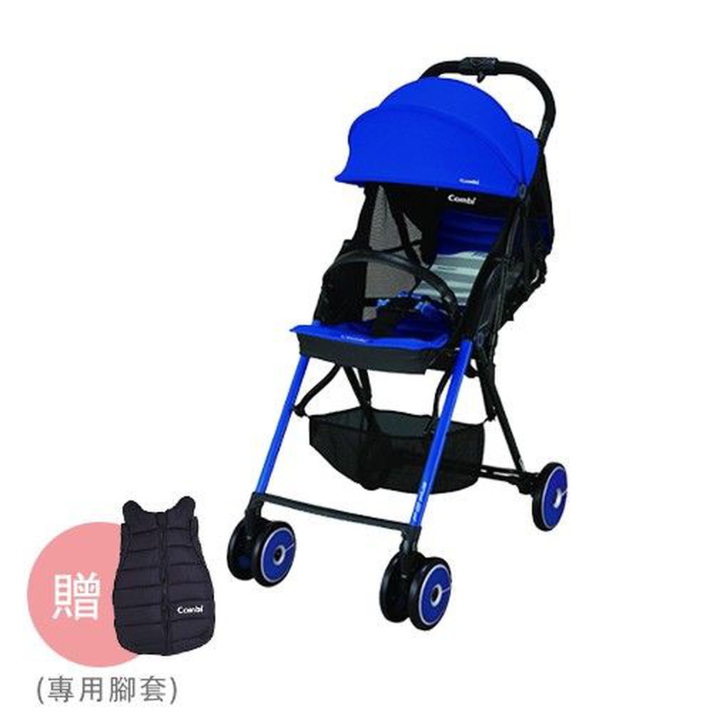 日本 Combi - F2plus AF 超輕靚單向嬰兒手推車-腳腳暖暖組-爵士藍-送專用腳套x1