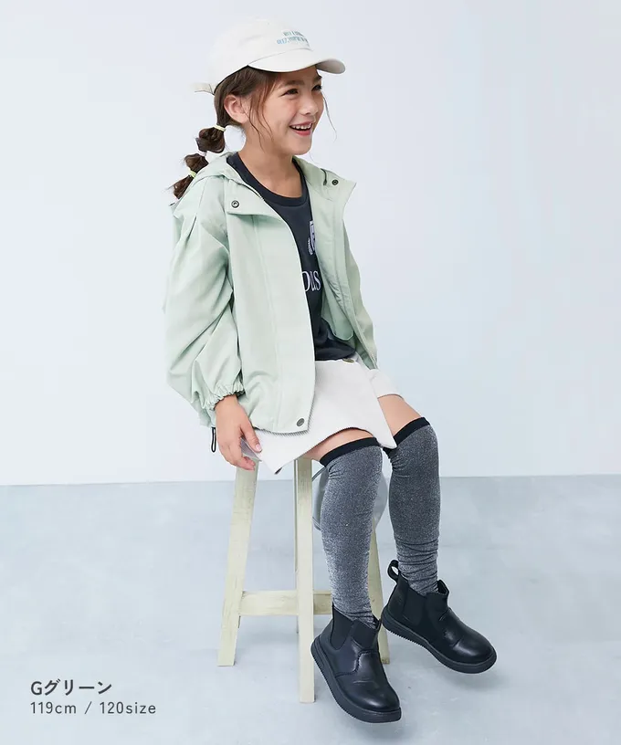 日本 devirock - 桃皮柔軟寬袖連帽派克風衣外套-黑