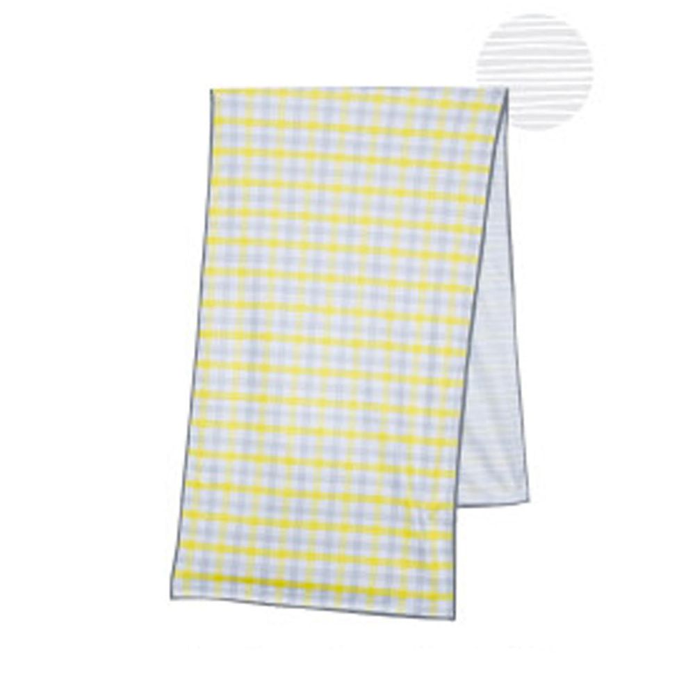日本現代百貨 - 抗UV水涼感巾(附收納罐)-格子-黃 (30x100cm)