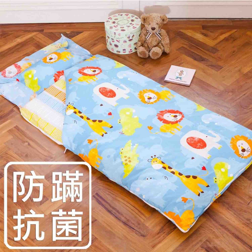 鴻宇 HongYew - 防螨抗菌100%美國棉鋪棉兩用兒童睡袋-快樂獅子-1836