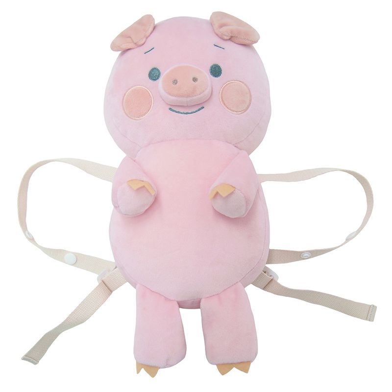 akachan honpo - 嬰兒防護枕背包 小豬-粉紅色 (本體約32x18cm)