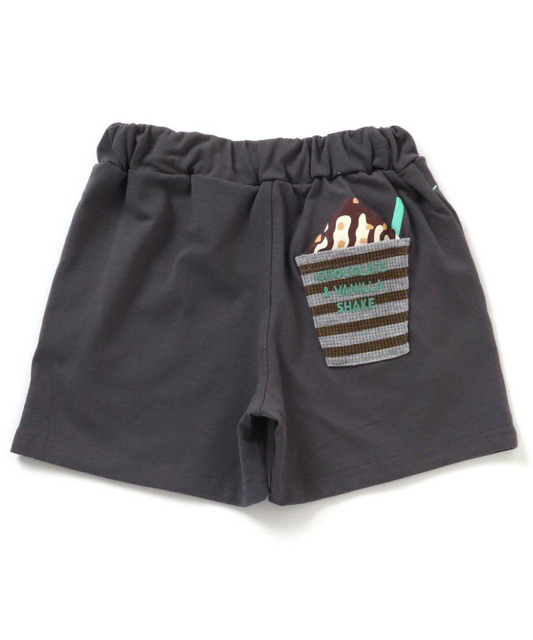 日本 BREEZE - 奶昔造型口袋膝上短褲-草莓-粉紅