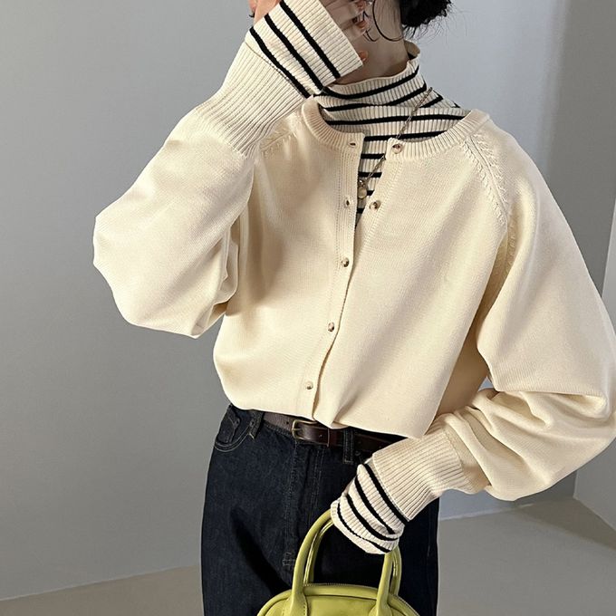 日本 Classical Elf - [必收款] 2WAY輕量百搭薄針織外套-黑