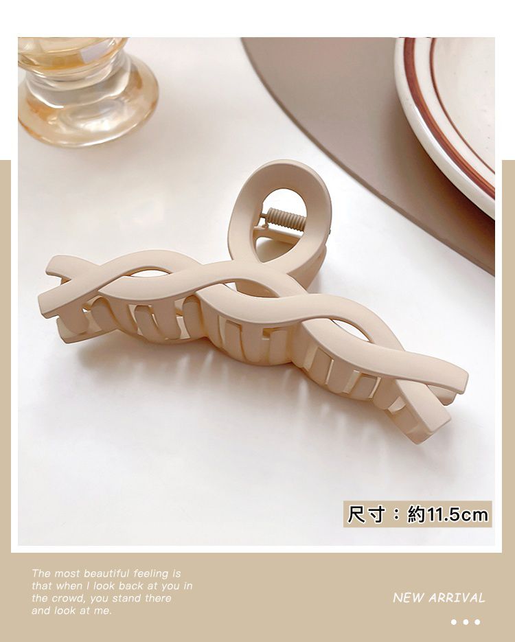 百搭奶咖啡色系抓夾-花朵-卡其色